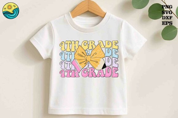 4th Grade Pencil Bow SVG Back to School