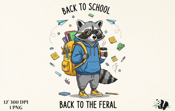 Back to School Feral PNG Design