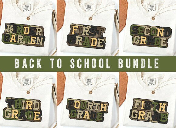 Back to School for Boys Bundle with Retro PNG Designs