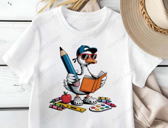 Back to School Goose PNG, Funny Duck: A Quacking Good Addition to Your Sublimation Projects