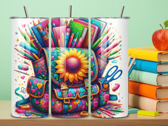 Back to School Tumbler Design Wrap