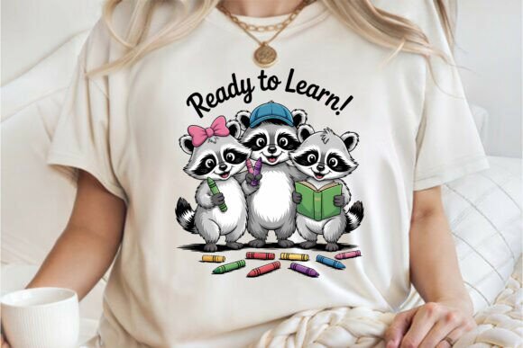 Cool Raccoons Back to School Clipart PNG