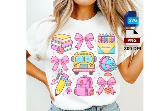 Coquette Back to School PNG SVG Clipart: A Versatile Design Resource for Educators and Creators