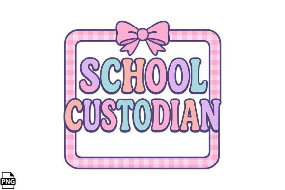 Preppy Back to School Custodian PNG