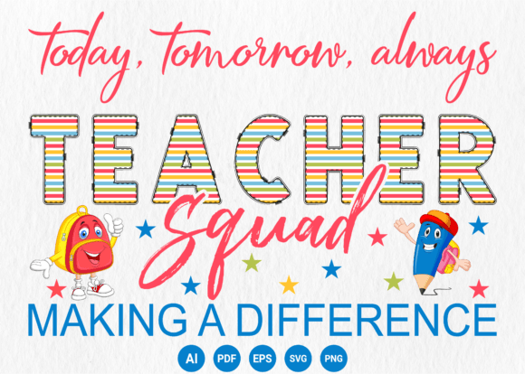 Teacher Squad Svg Back to School T Shirt: A Versatile Design for Modern Merch Creators